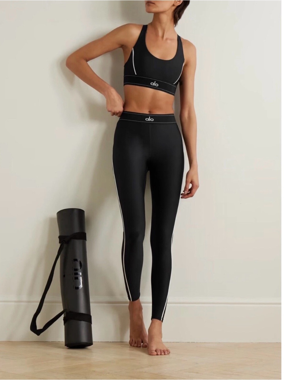 ALO Yoga Black High-Waist Seam Detail Leggings